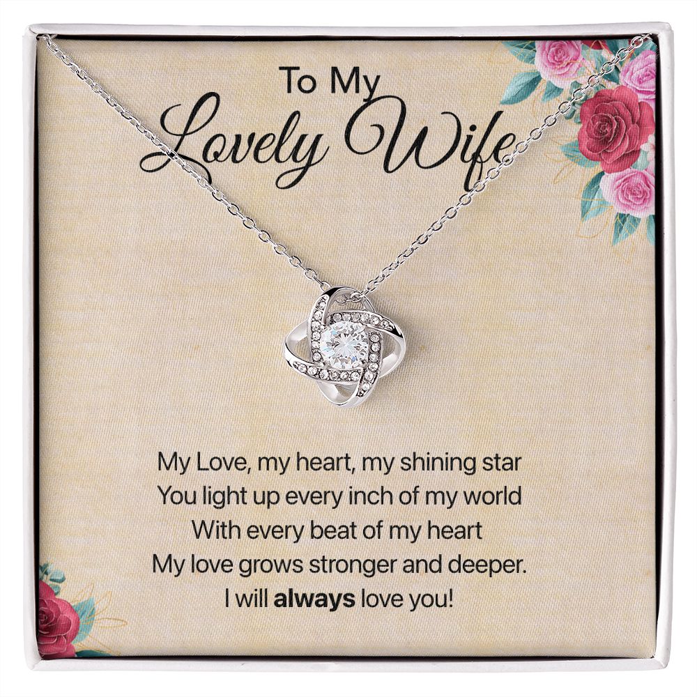 To My Lovely Wife Love Knot Necklace Gift - giftingstop